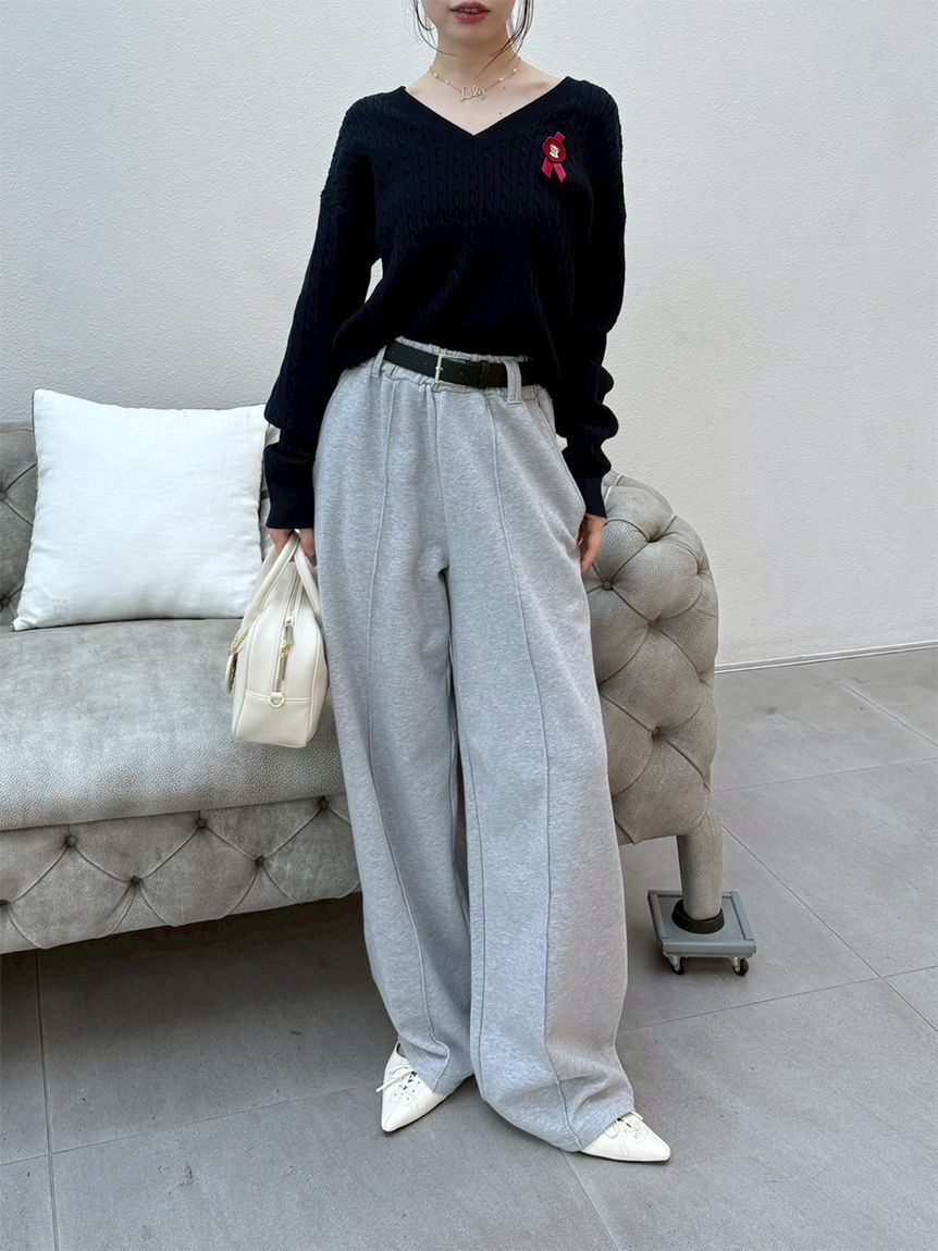 LILY BROWN「【WEB限定00サイズ】ベルト付きスウェットパンツ」|チノ|