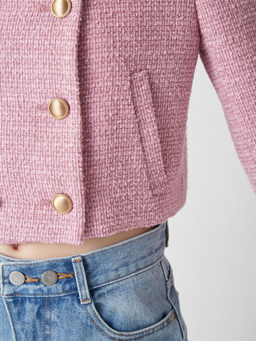 LILY BROWN「【WEB限定カラー】[L.B CANDY STOCK]スカラップビジューアタッチドジャケット」|テーラードジャケット|