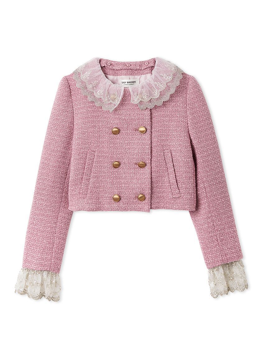 LILY BROWN「【WEB限定カラー】[L.B CANDY STOCK]スカラップビジューアタッチドジャケット」|テーラードジャケット|