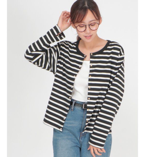 ikka「ポンチドットボタンカーディガン」|カーディガン|