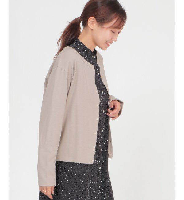 ikka「ポンチドットボタンカーディガン」|カーディガン|