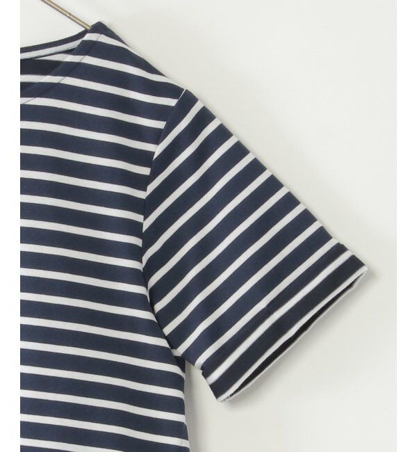 ikka kids「【親子おそろい】冷感サイド切り替えボーダープルオーバー（120~160cm）」|Tシャツ・カットソー|