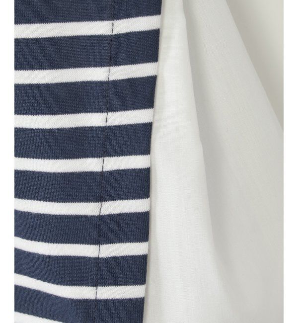 ikka kids「【親子おそろい】冷感サイド切り替えボーダープルオーバー（120~160cm）」|Tシャツ・カットソー|