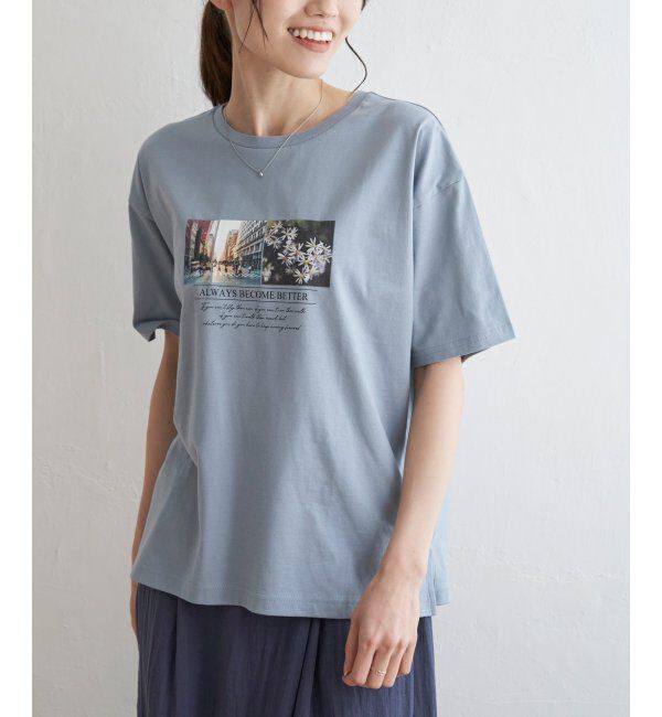 ikka「ロゴフォトプリントTシャツ」|Tシャツ・カットソー|