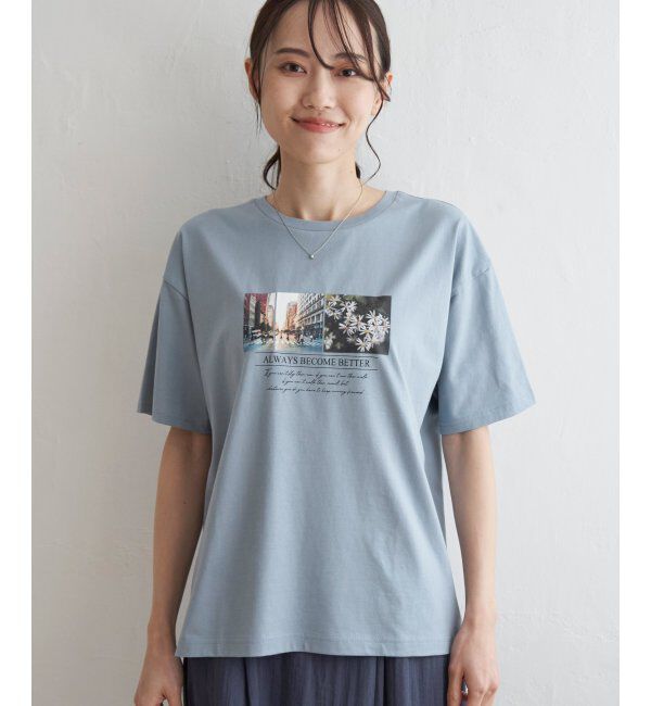 ikka「ロゴフォトプリントTシャツ」|Tシャツ・カットソー|