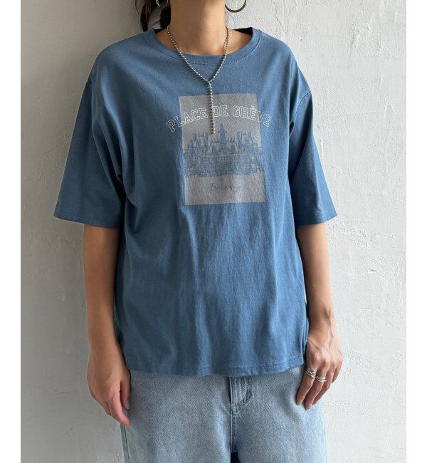 Lbc with Life「スーベニアプリントビッグTシャツ」|Tシャツ・カットソー|ブルー