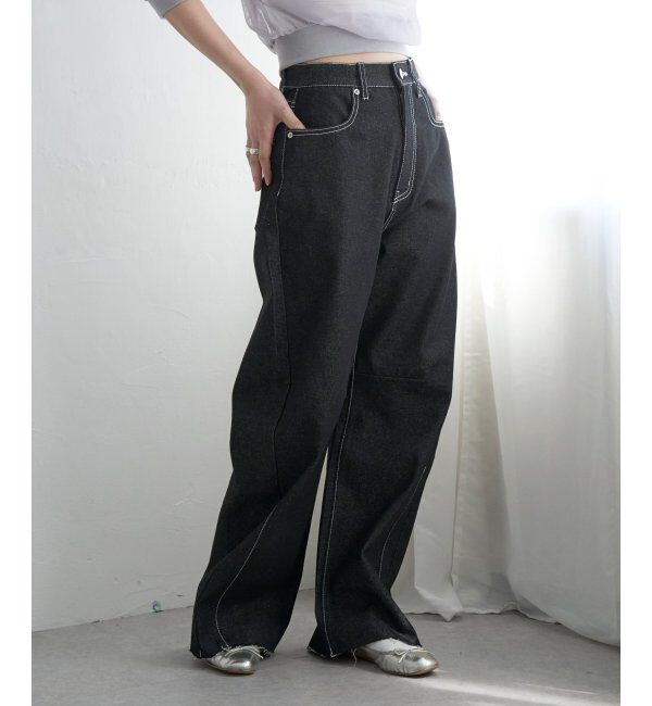 VENCE share style「リジットデニムカーブパンツ」|デニム|