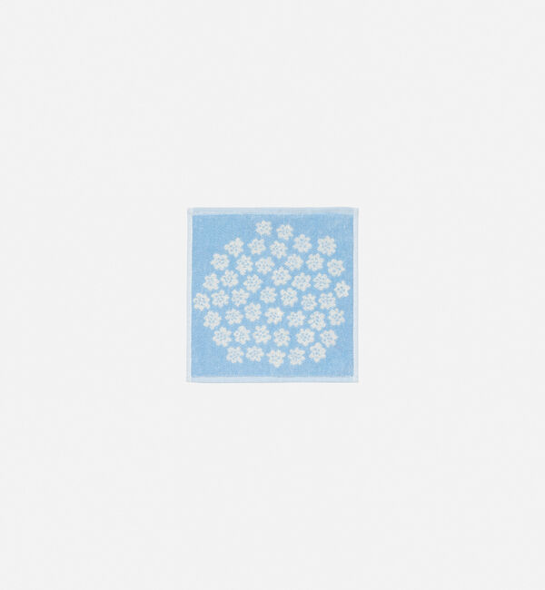 Marimekko「【日本限定】Puketti ミニタオル 26&times;26cm」|タオル|ﾗｲﾄﾌﾞﾙｰ&times;ﾎﾜｲﾄ