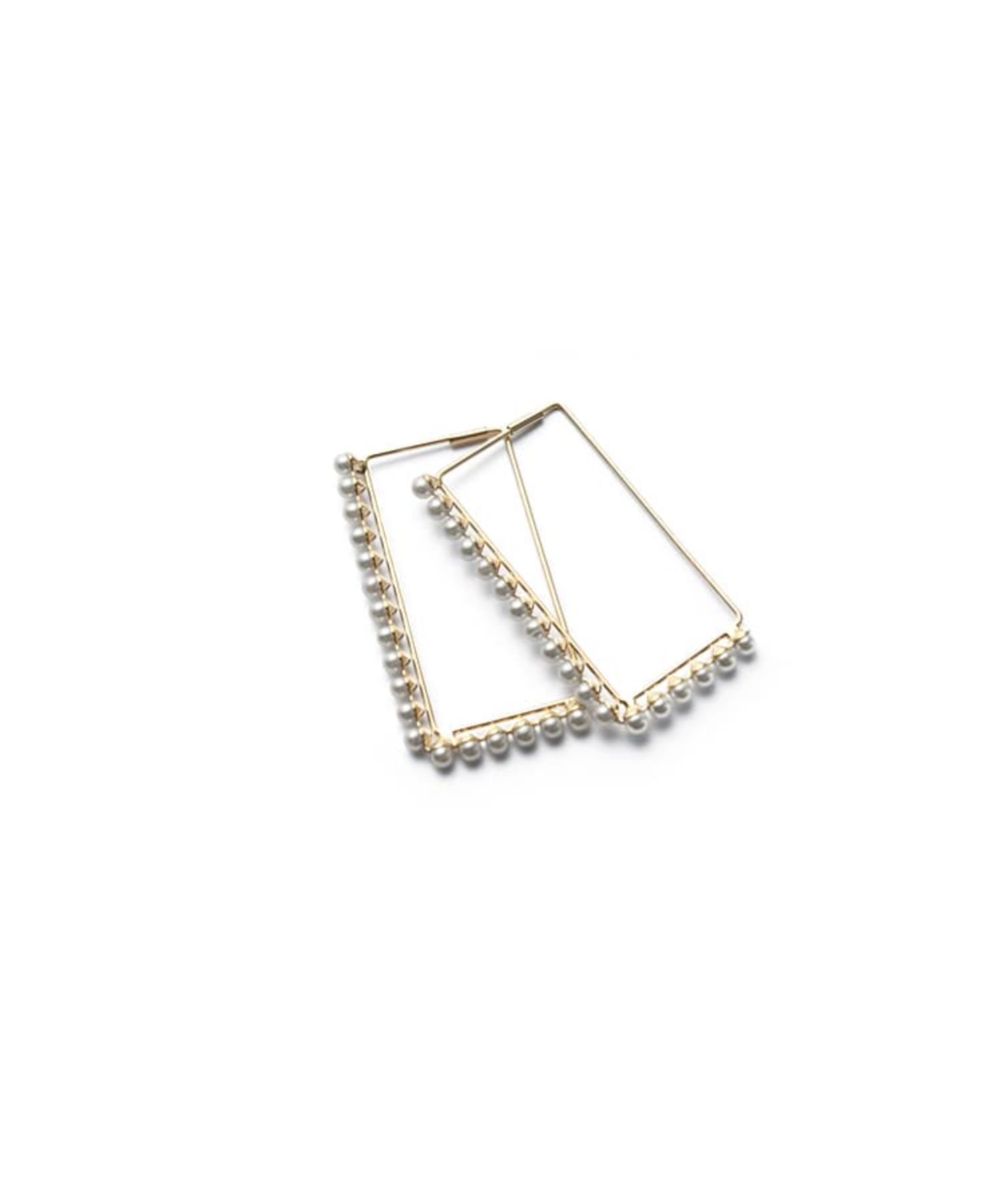 STYLE DELI「スクエアラインプチパールピアス」|ピアス|