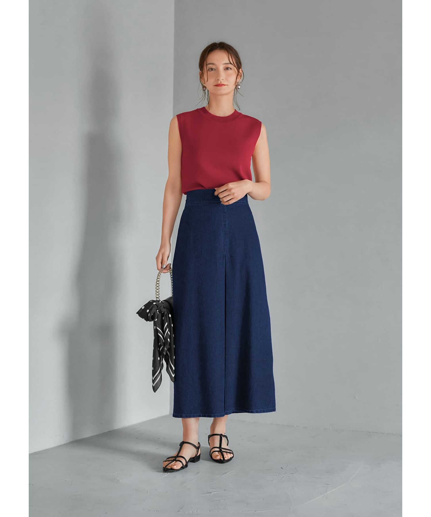 STYLE DELI「涼感ノースリーブニットトップスB」|ニット・セーター|