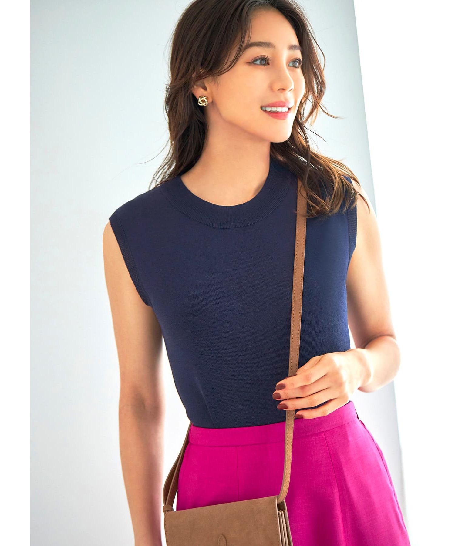 STYLE DELI「涼感ノースリーブニットトップスB」|ニット・セーター|