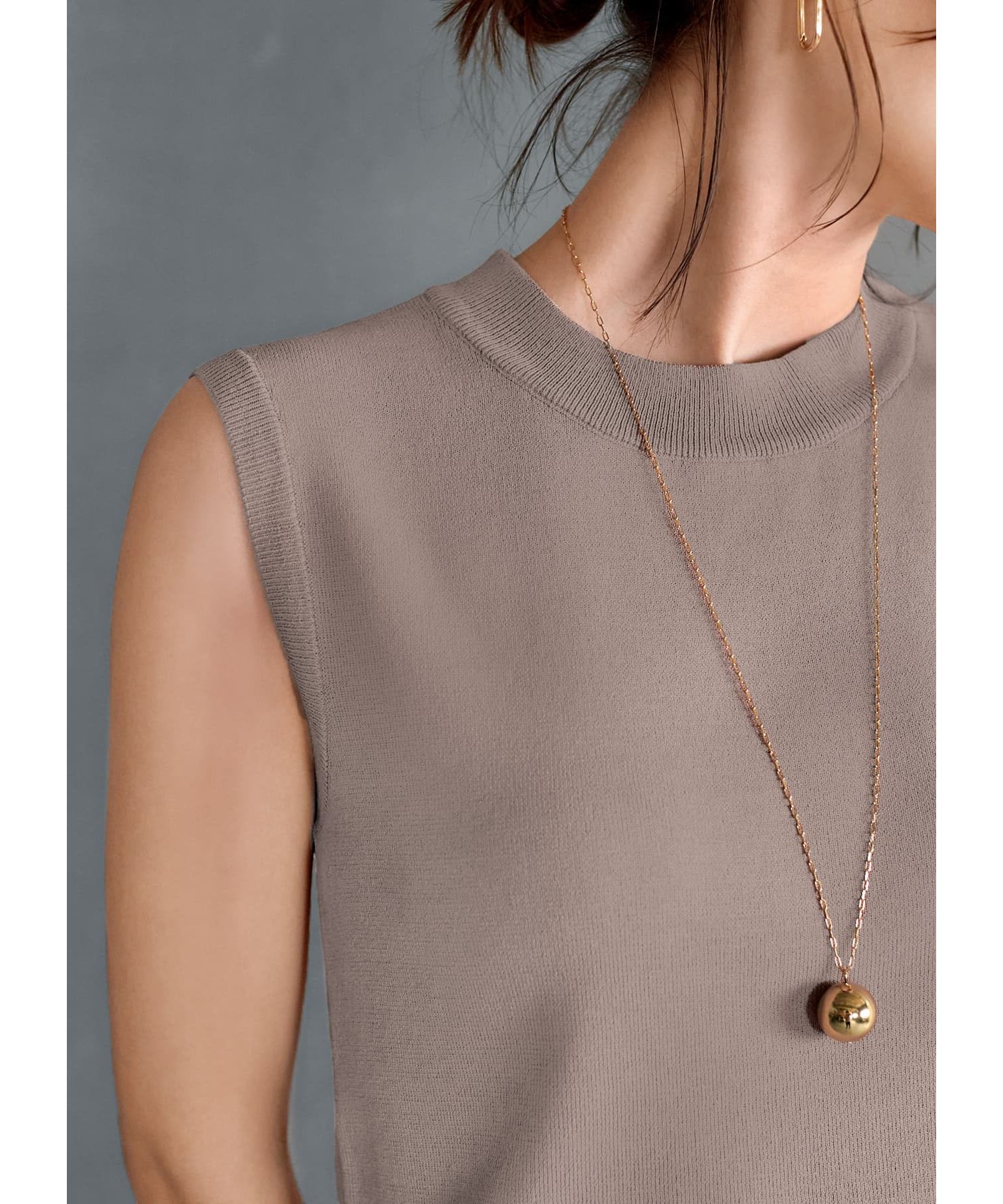 STYLE DELI「涼感ノースリーブニットトップスB」|ニット・セーター|