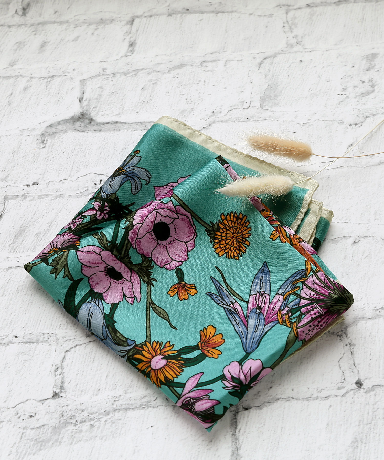 colleca la「花柄スカーフ」|バンダナ・スカーフ|ブルー