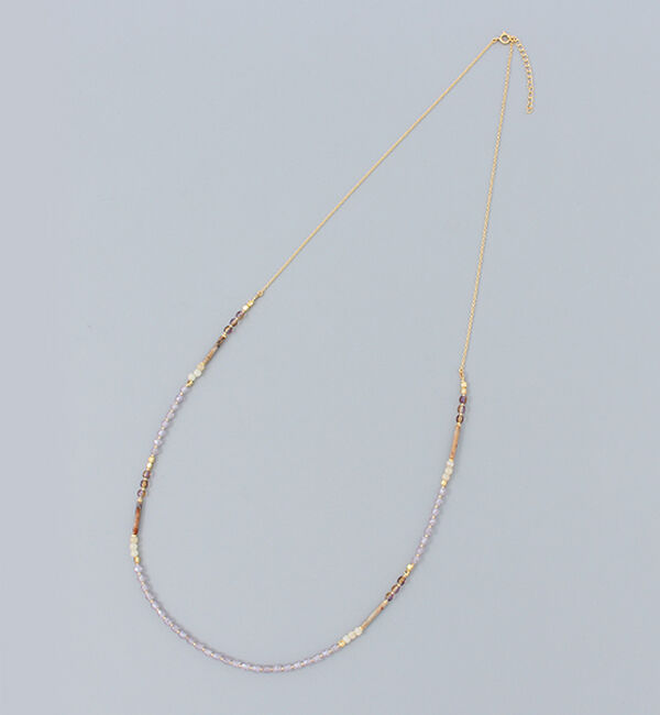 「ペールミックスビーズ　ロングネックレス」|ネックレス|
