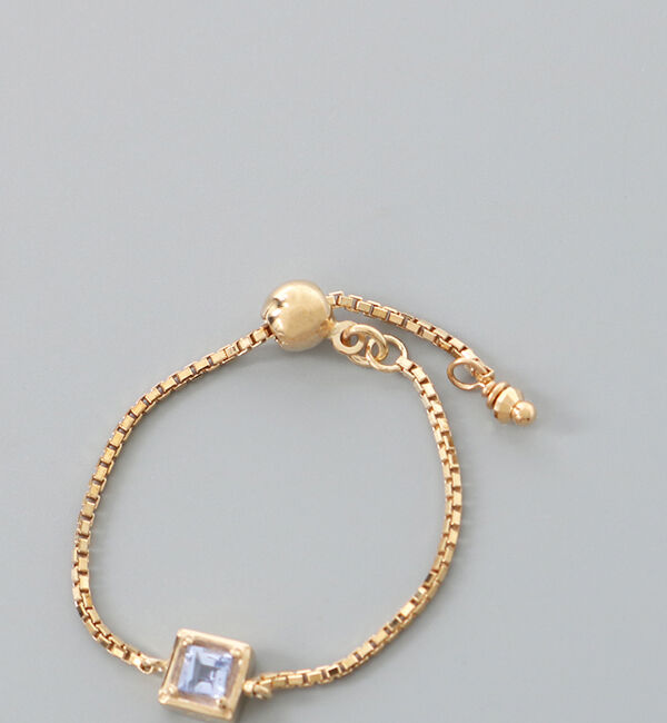 JUPITER「【K10】天然石チェーンリング/12月誕生石/タンザナイト」|リング|