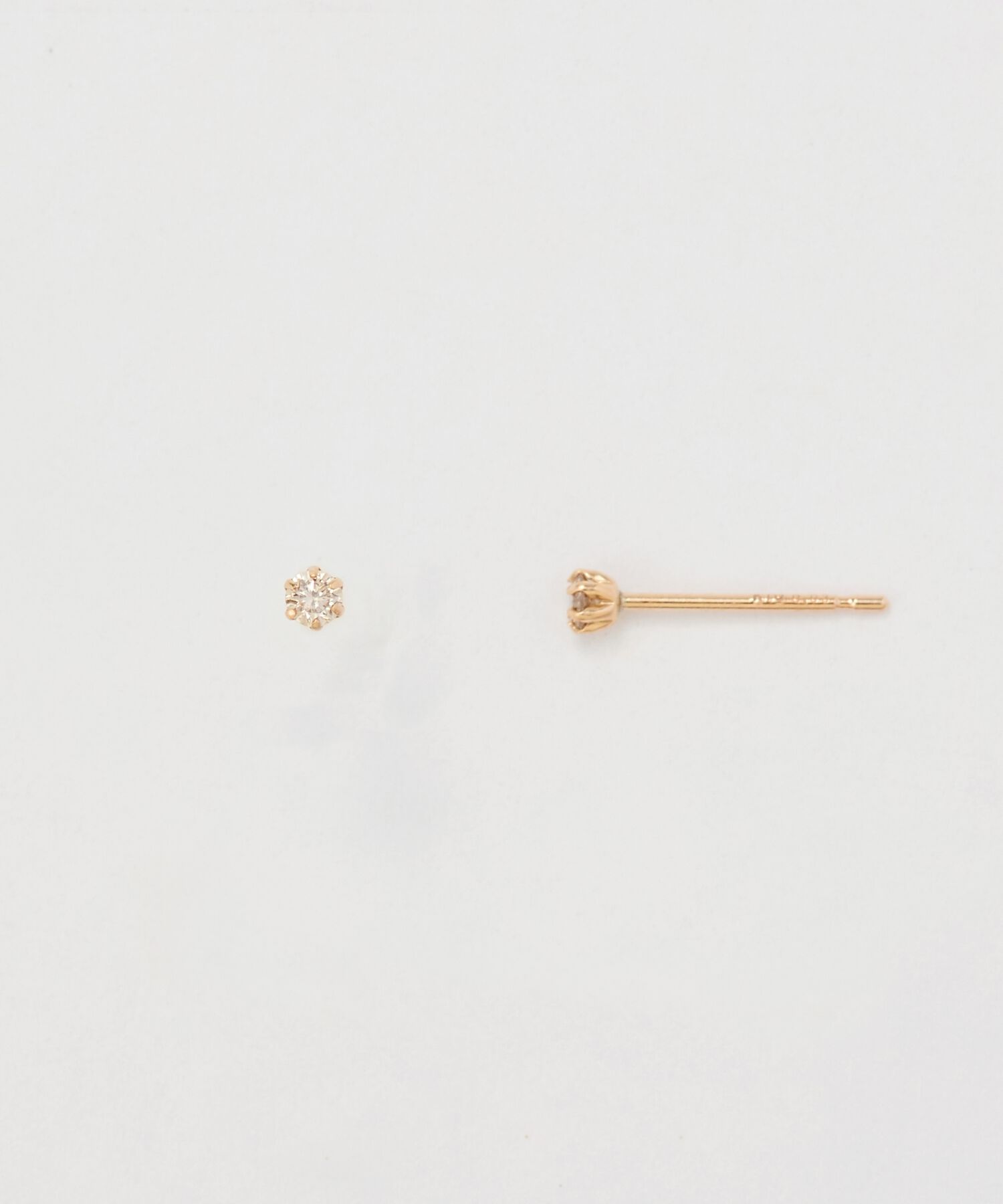 Phoebe「【K10】一粒ダイヤモンドピアス　ゴールド/BOX付き」|ピアス|