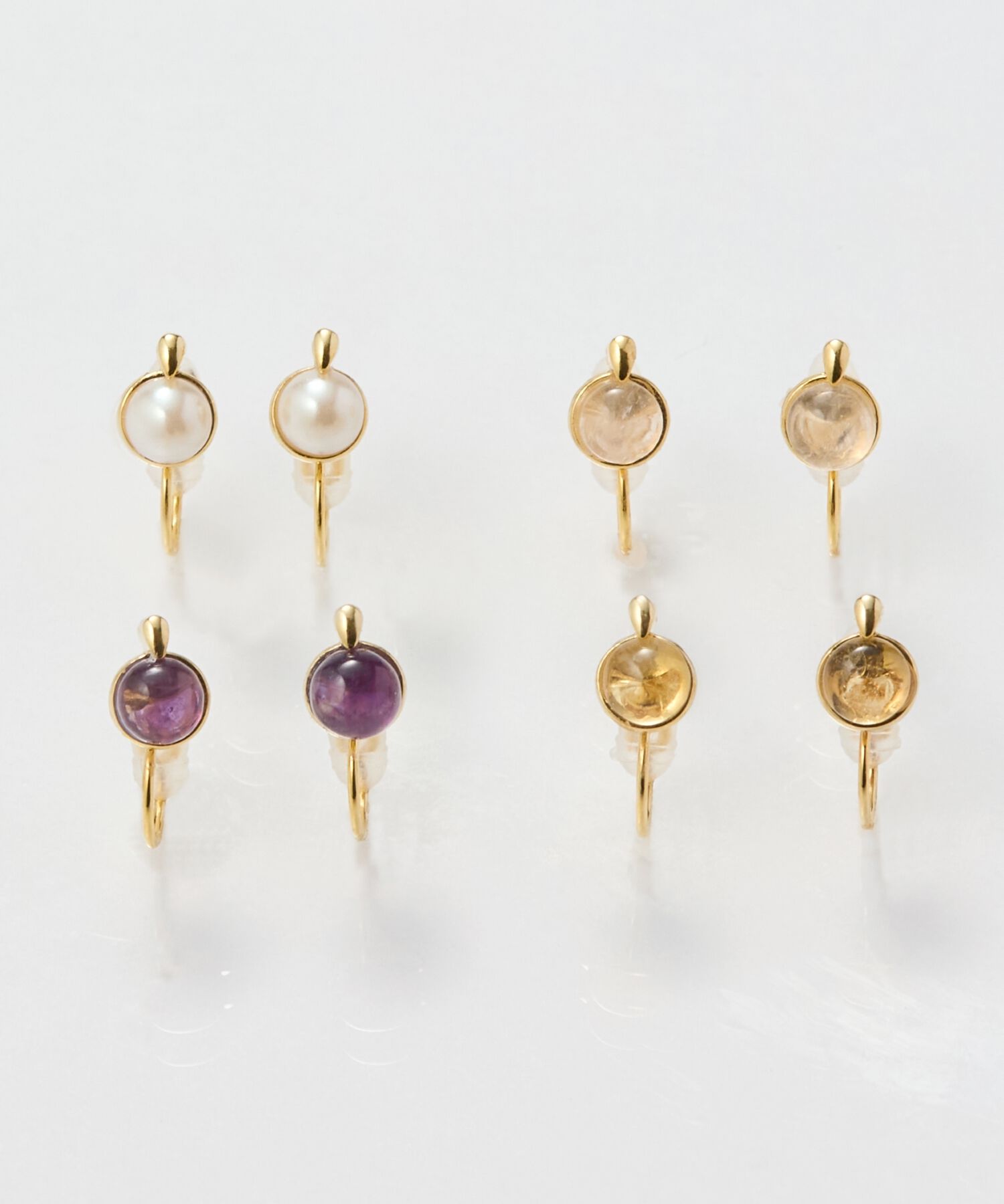 Phoebe「【痛くないシリーズ】パワーストーンライトフィットイヤリング　シトリン/天然石」|イヤリング|