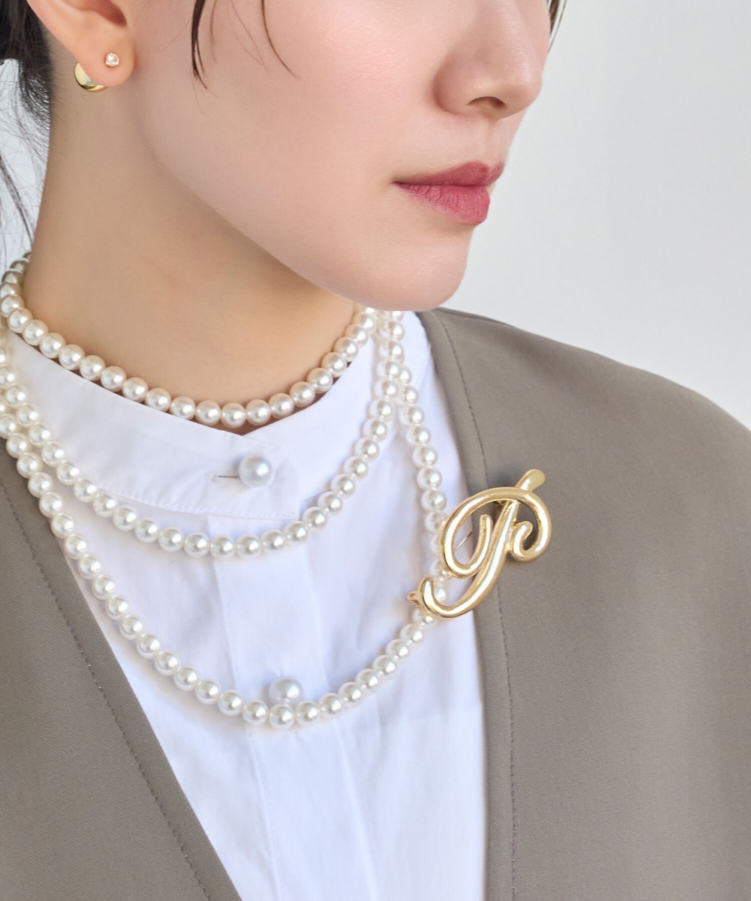 Phoebe「ニュアンスメタルブローチ　ゴールド」|ブローチ・コサージュ|