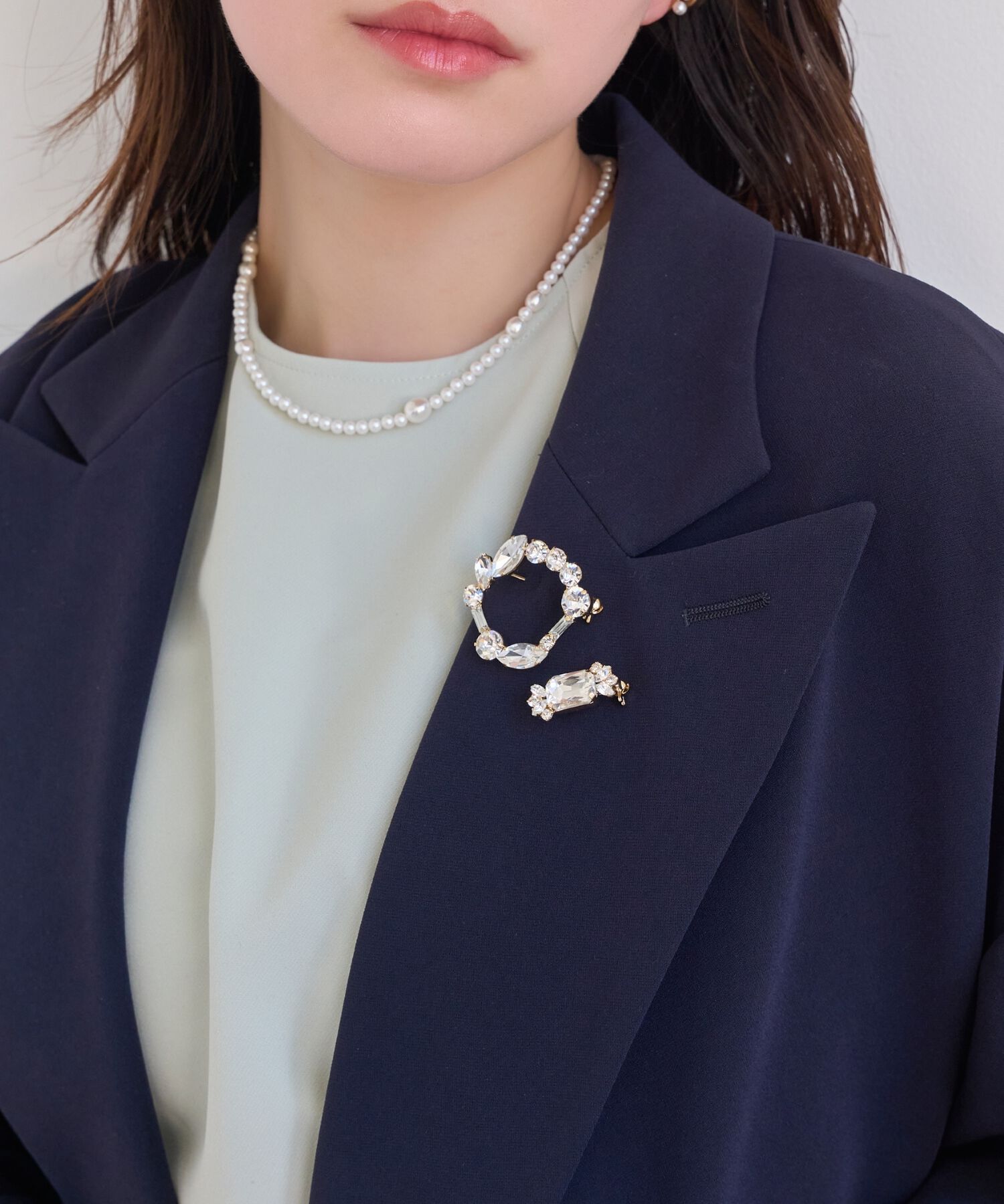 Phoebe「2setゴージャスビジューブローチ」|ブローチ・コサージュ|クリア