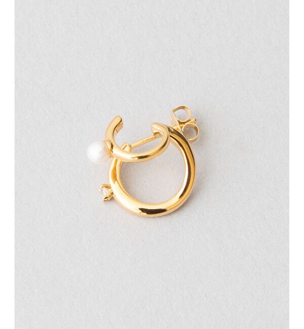 Jouete「ダブルピアス ジルコニア&times;パール」|ピアス|