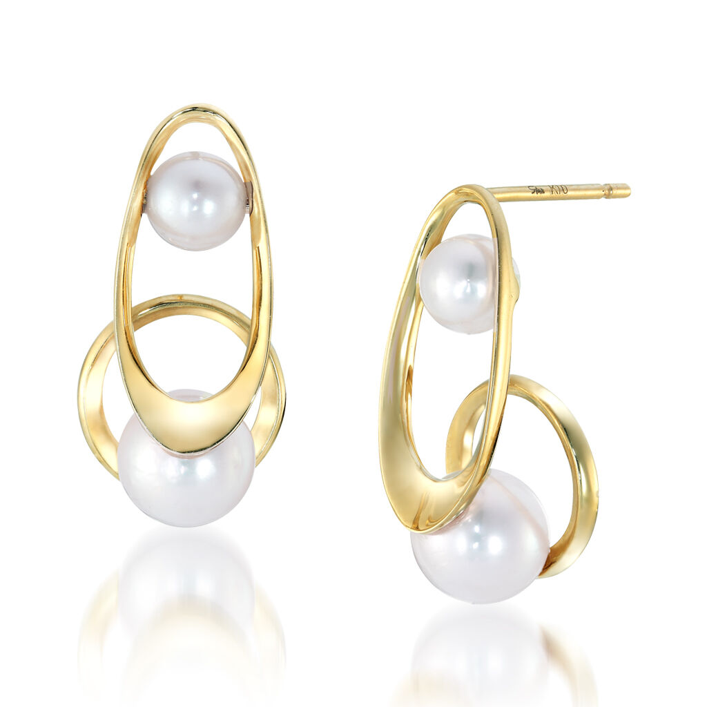 STAR JEWELRY「PEARL LINKS」|ピアス|イエローゴールド