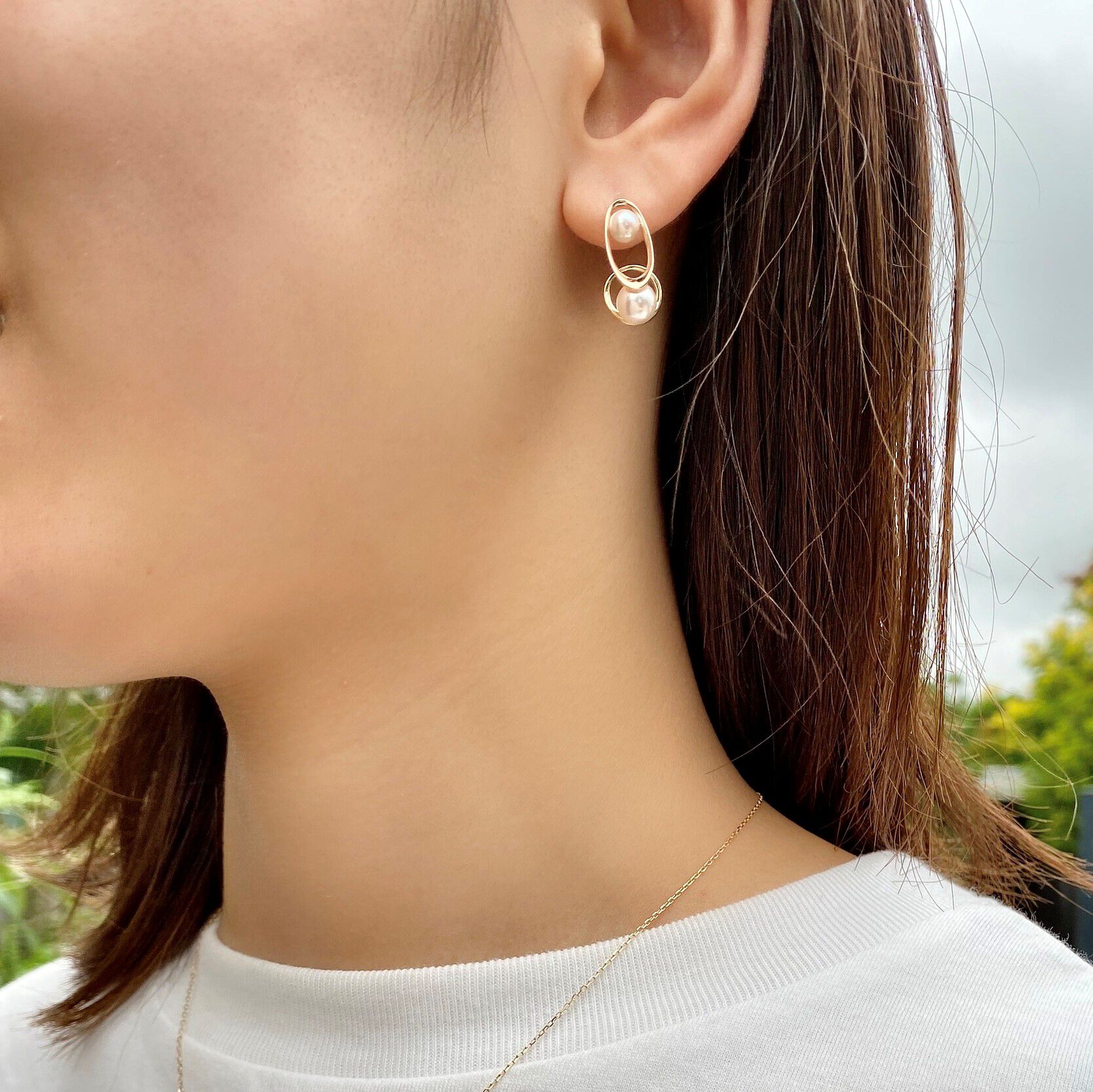 STAR JEWELRY「PEARL LINKS」|ピアス|