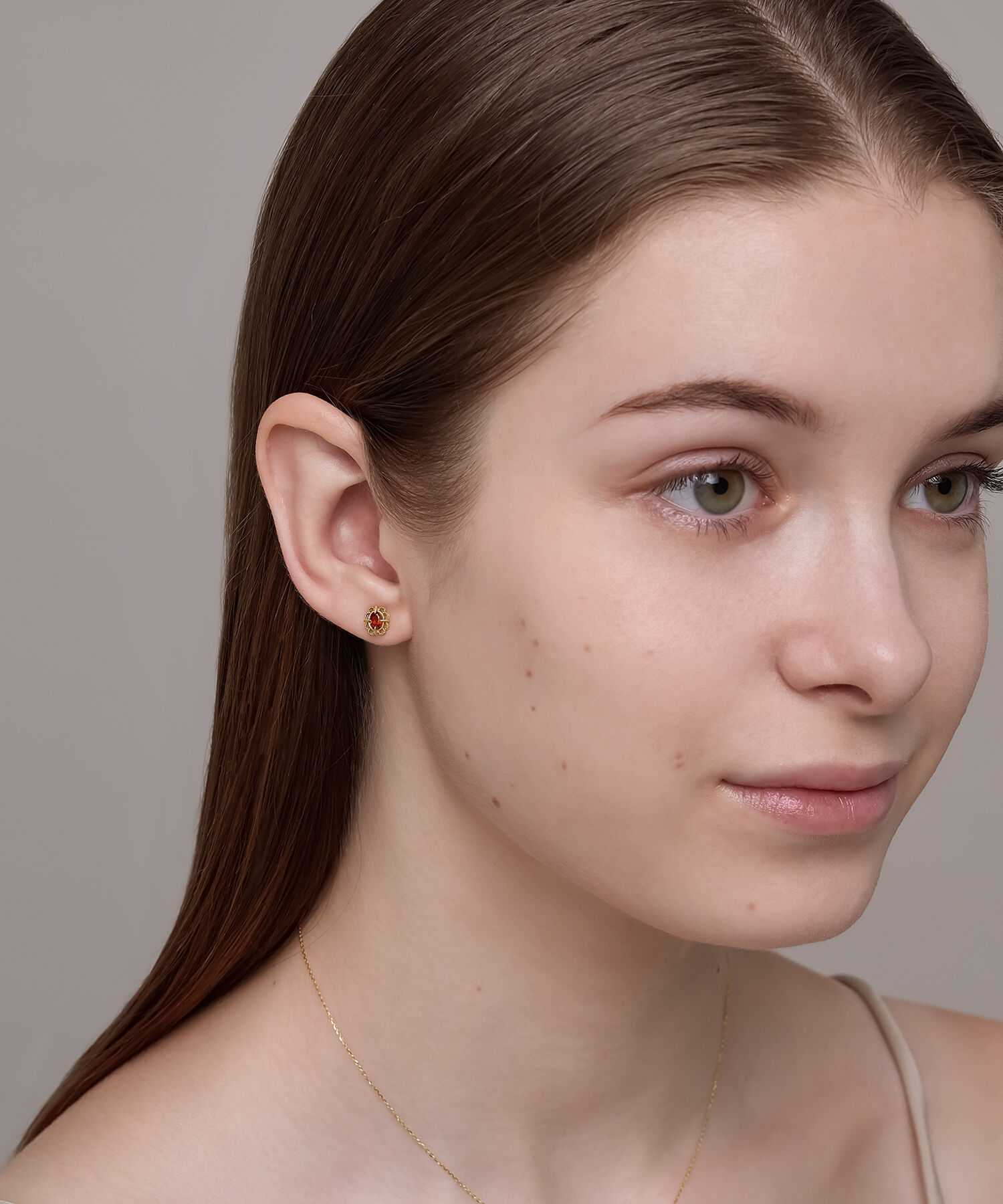 NOJESS「K10ガーネットピアス」|ピアス|