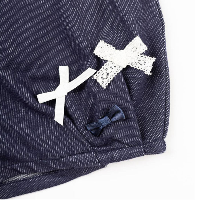 BACKYARD FAMILY「デニム ショートパンツ 女の子 キッズ 通販 短パン ハーフパンツ バルーンパンツ リボン レース」|その他ベビーウェア|