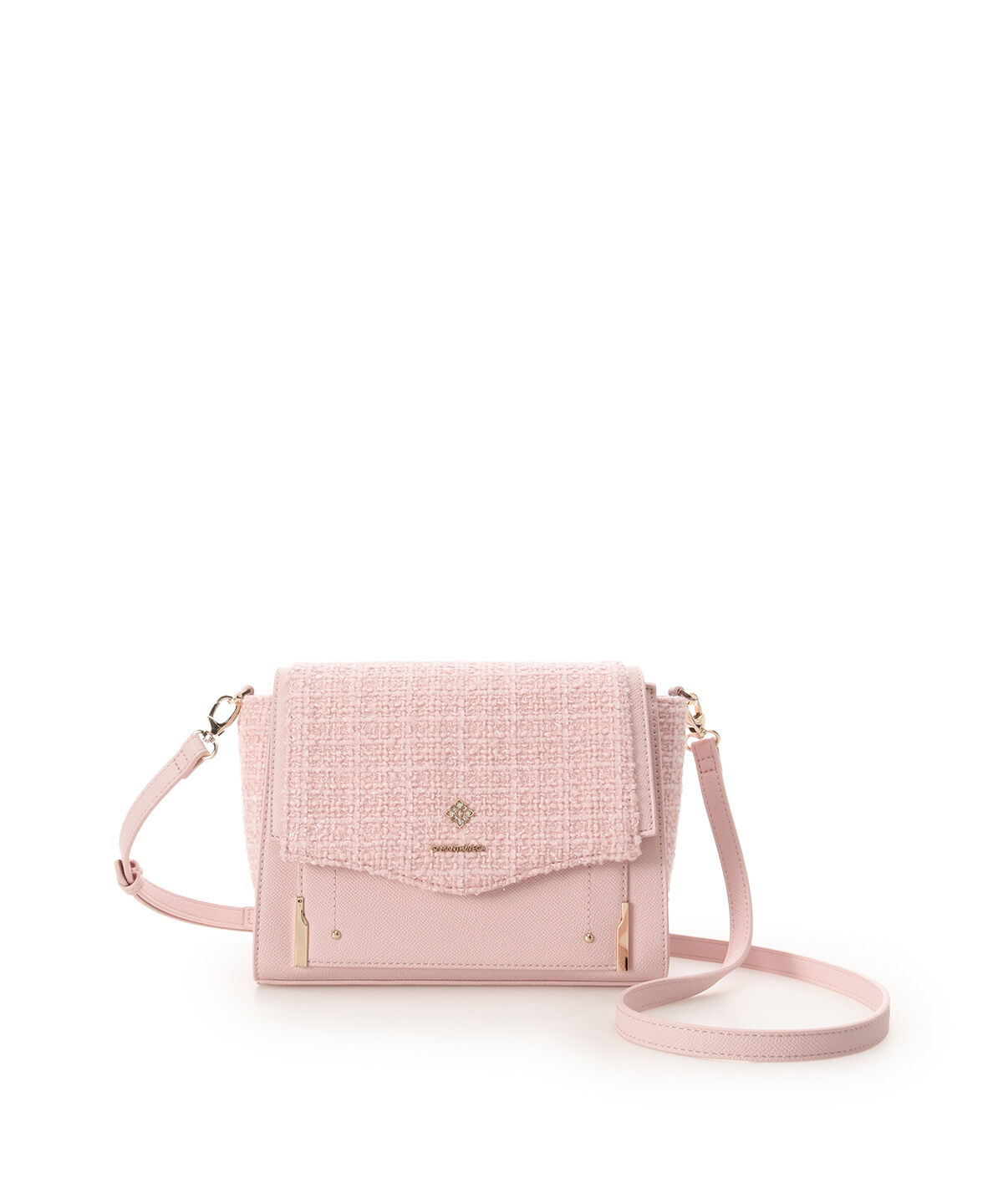 Samantha Vega「ツイードダイヤカットショルダーバッグ」|ショルダー・メッセンジャー|ピンク