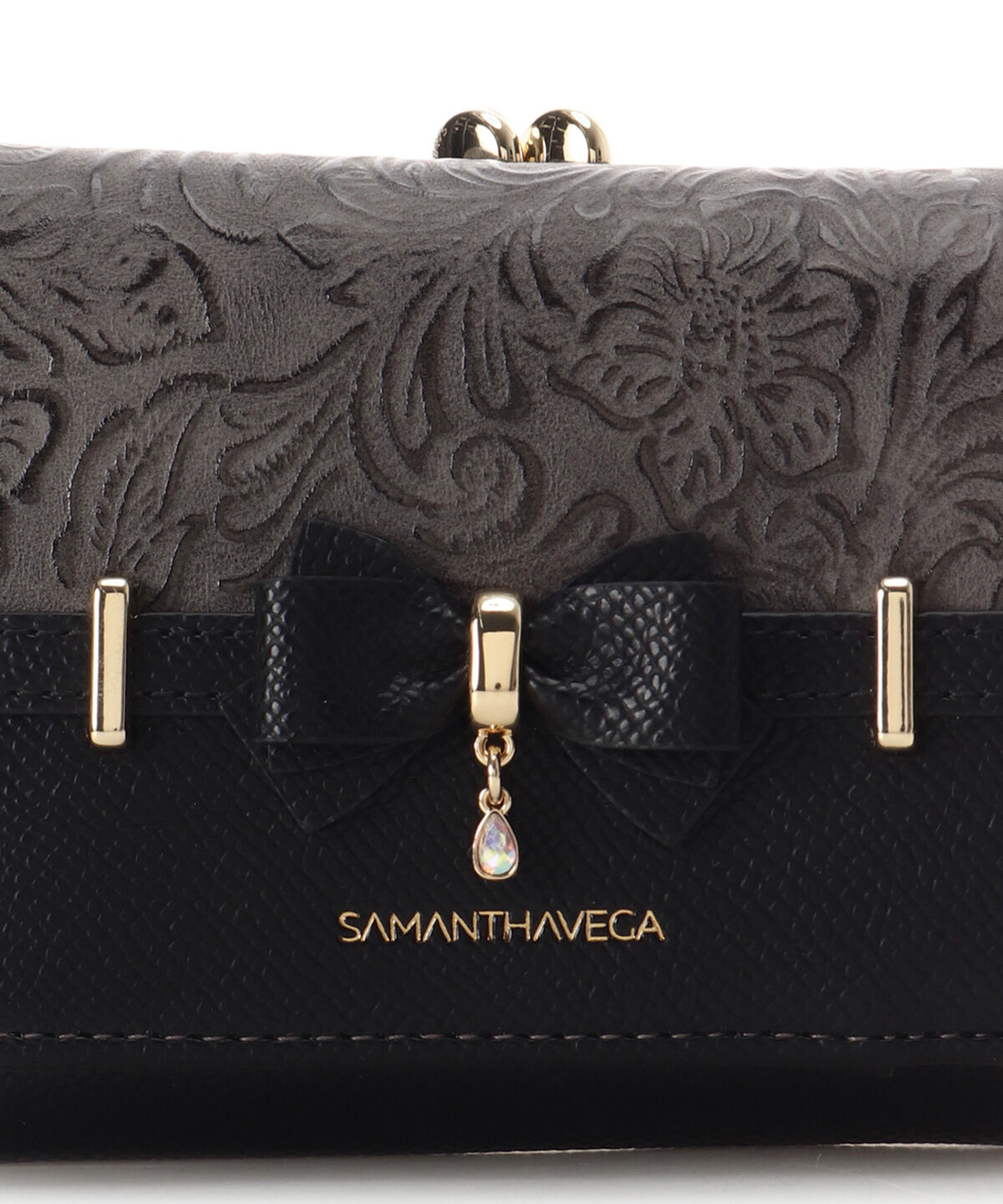 Samantha Vega「フローラルアクセントリボン口金折財布」|財布|