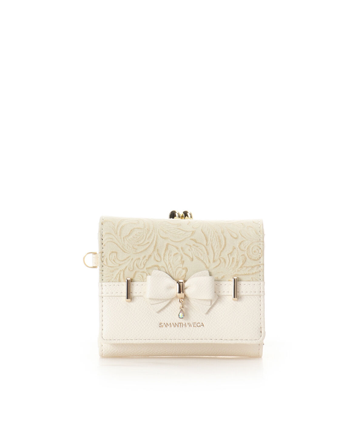 Samantha Vega「フローラルアクセントリボン口金折財布」|財布|オフホワイト