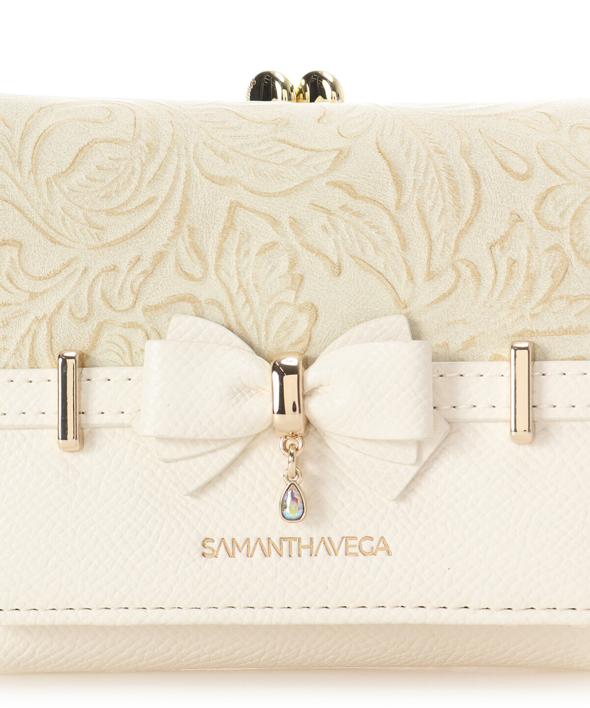 Samantha Vega「フローラルアクセントリボン口金折財布」|財布|