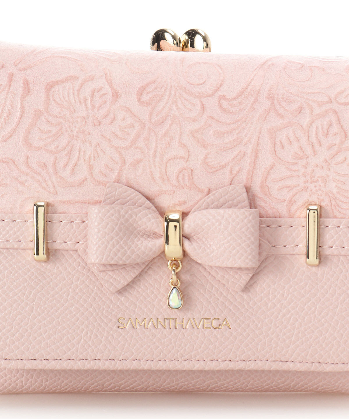 Samantha Vega「フローラルアクセントリボン口金折財布」|財布|