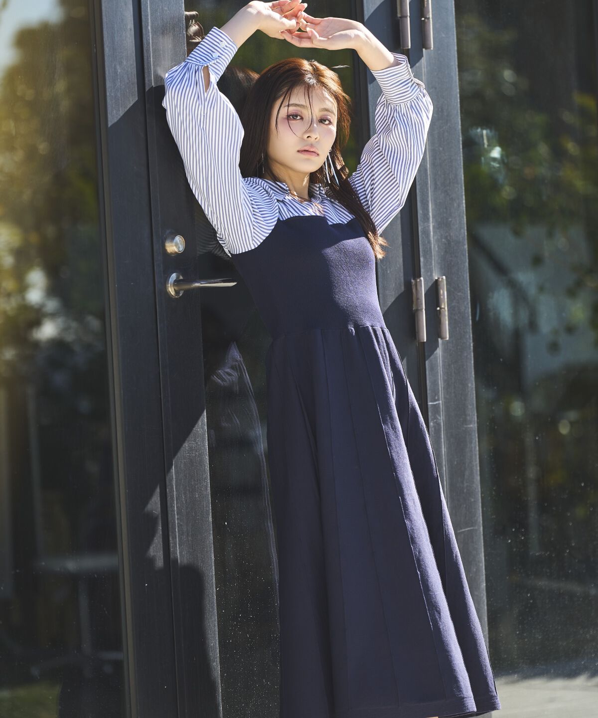 アンドクチュール「スキッパーシャツドッキングワンピース」|ワンピース|