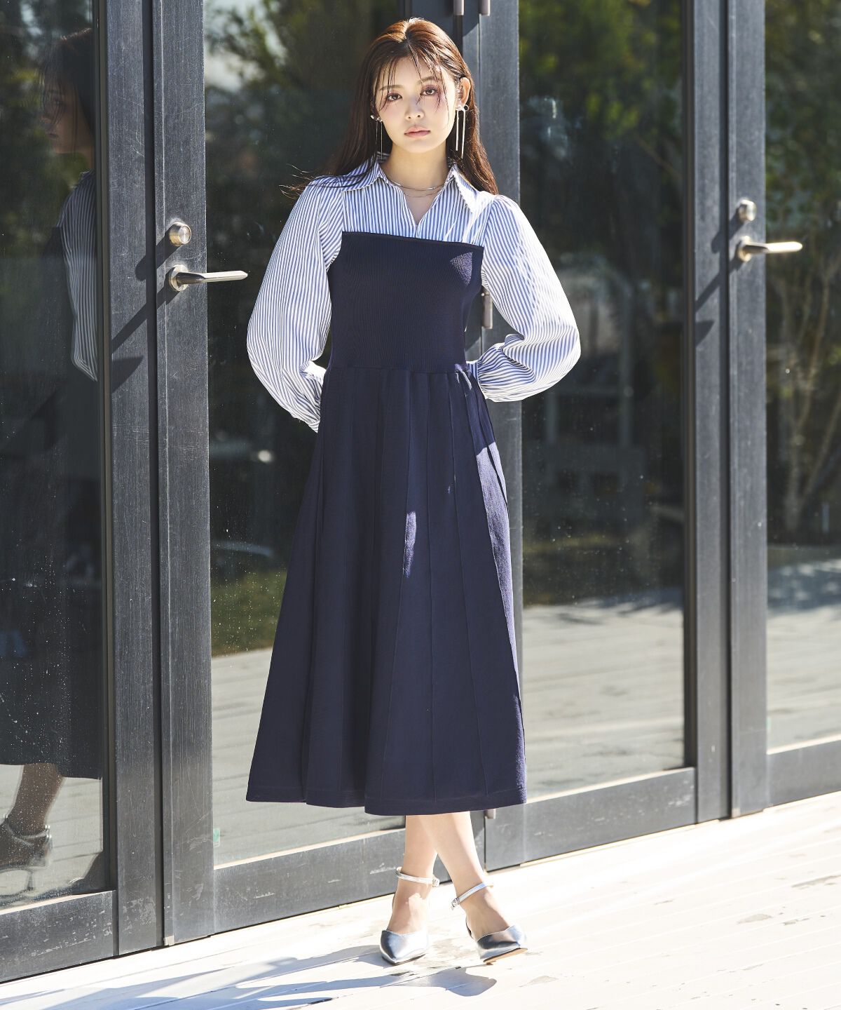 アンドクチュール「スキッパーシャツドッキングワンピース」|ワンピース|