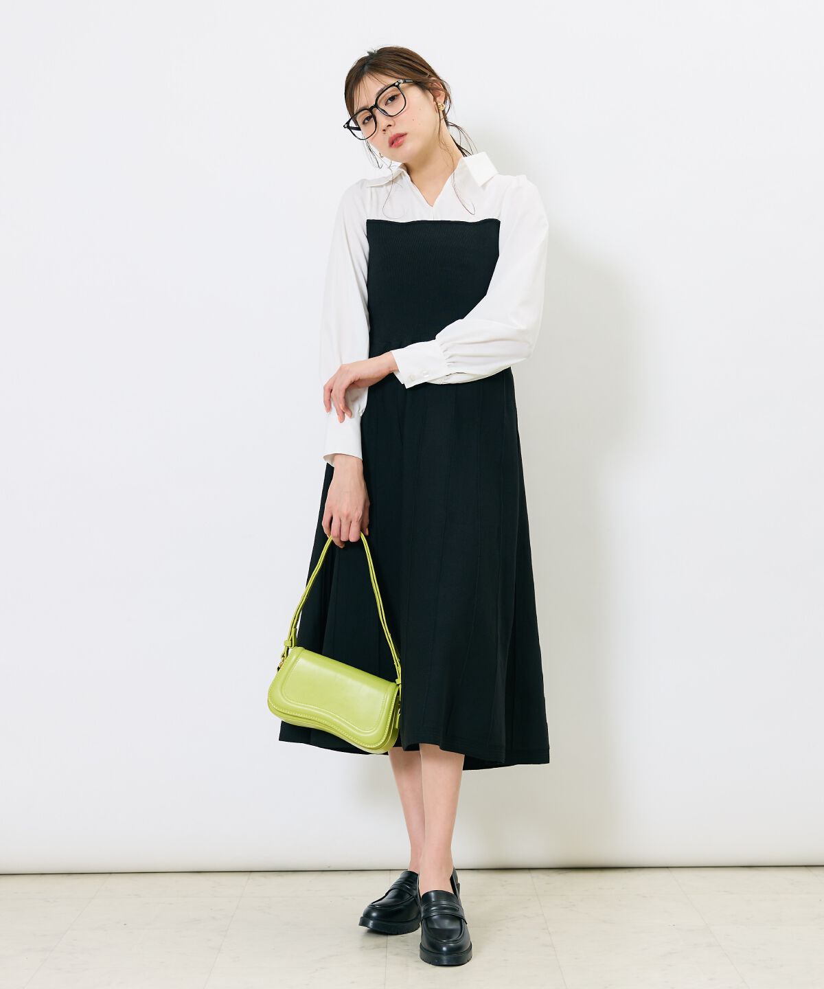 アンドクチュール「スキッパーシャツドッキングワンピース」|ワンピース|