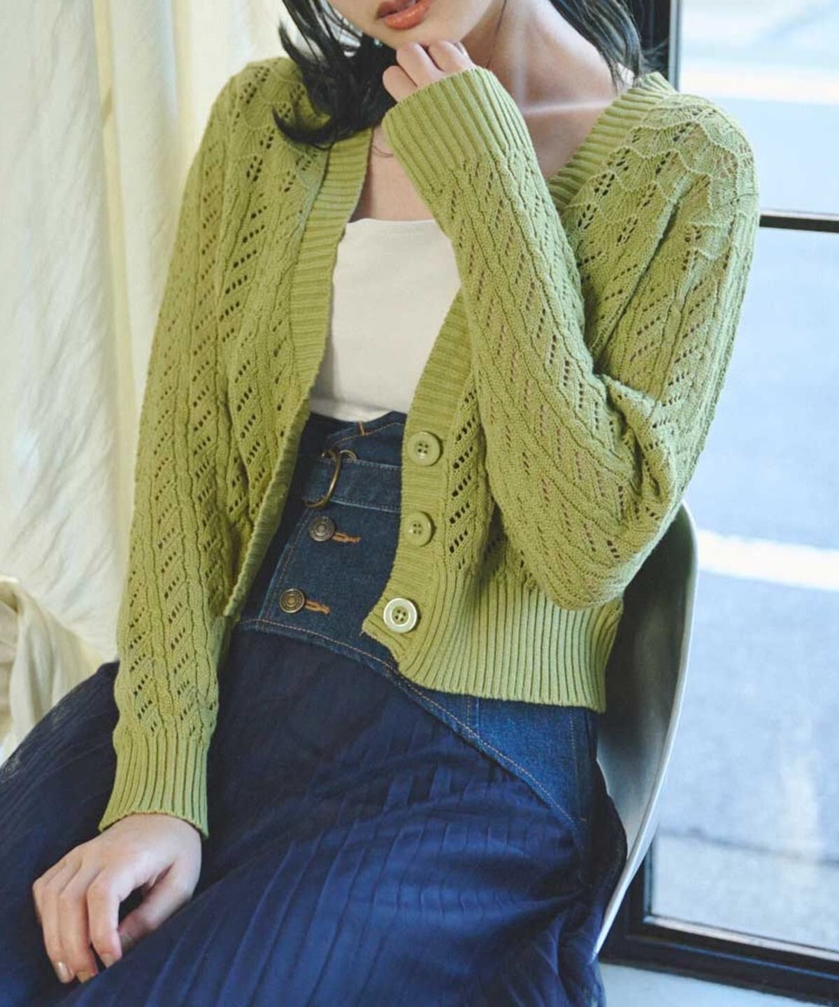 REDYAZEL「透かし柄カーディガン」|カーディガン|