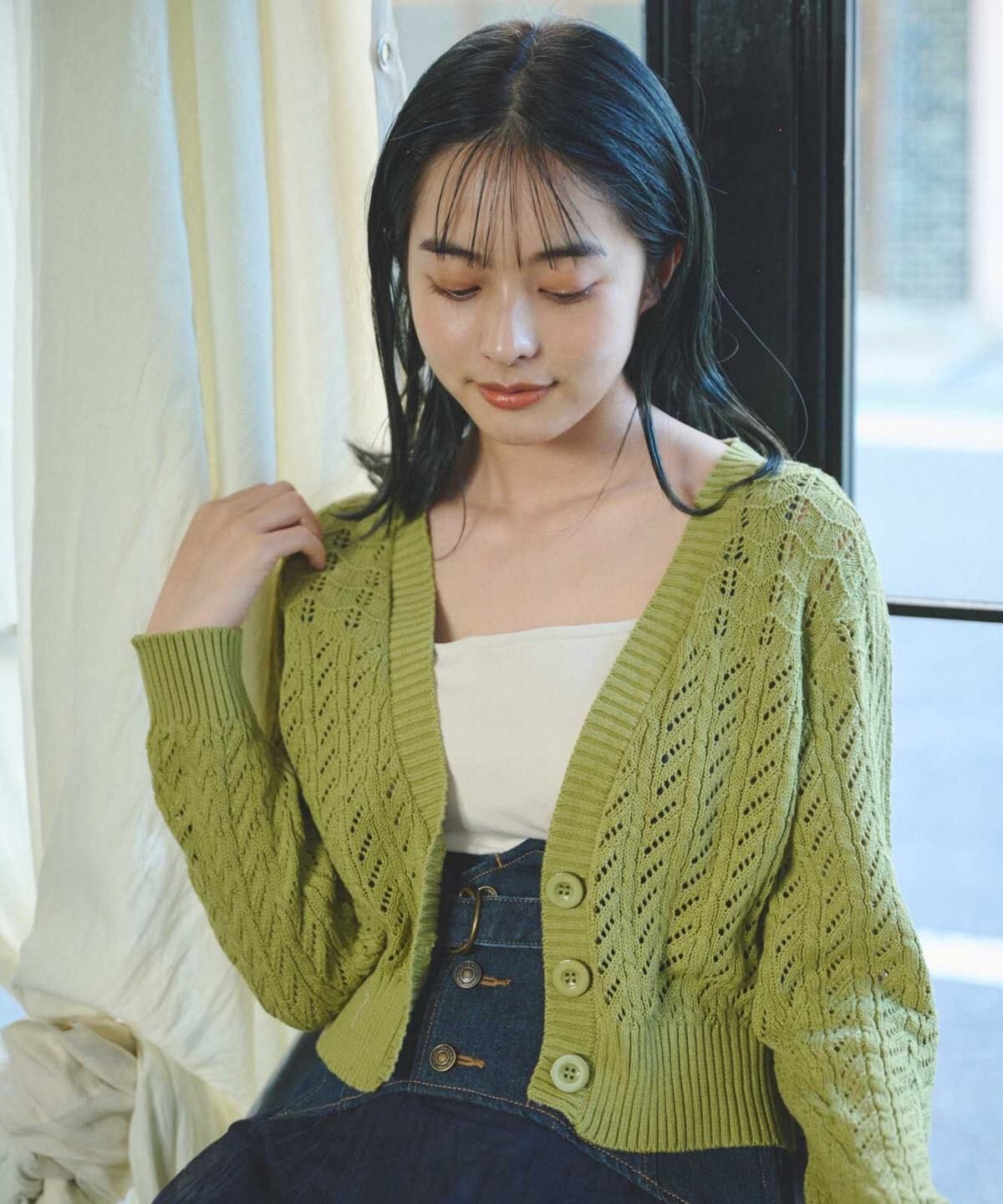 REDYAZEL「透かし柄カーディガン」|カーディガン|