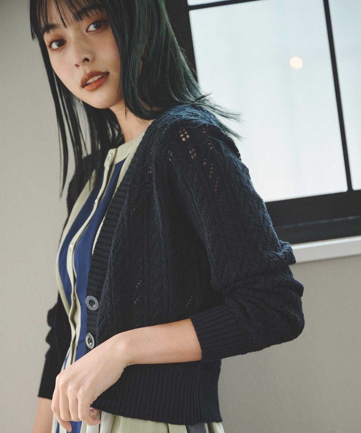 REDYAZEL「透かし柄カーディガン」|カーディガン|