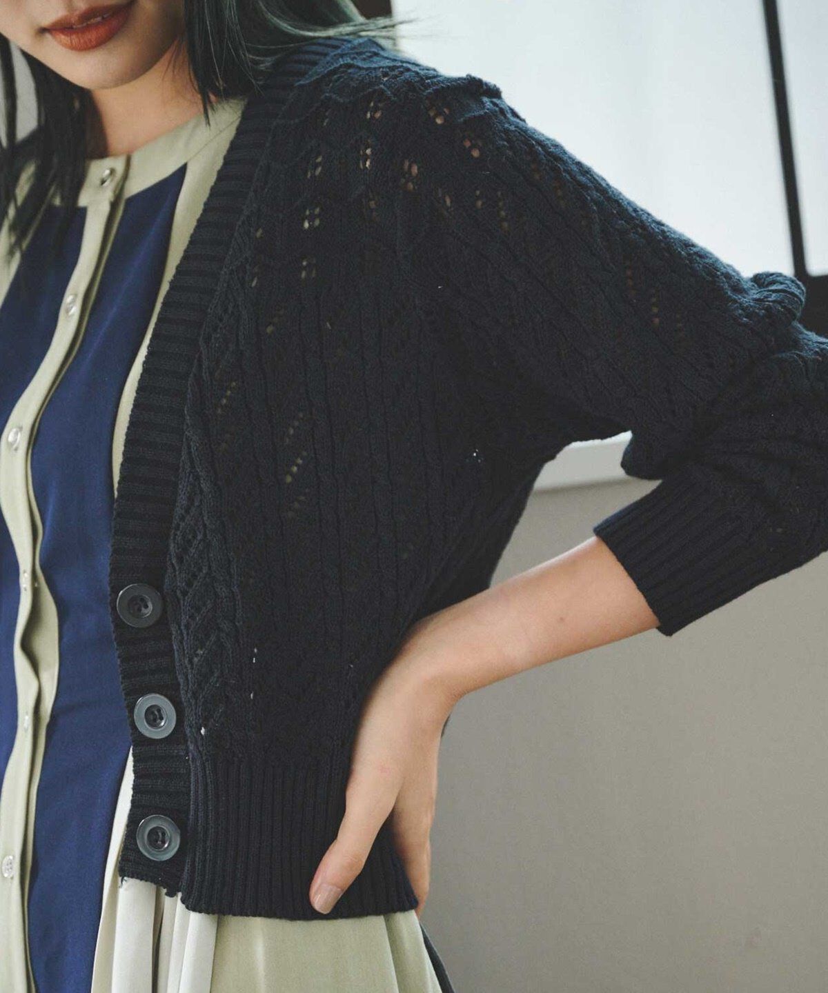 REDYAZEL「透かし柄カーディガン」|カーディガン|