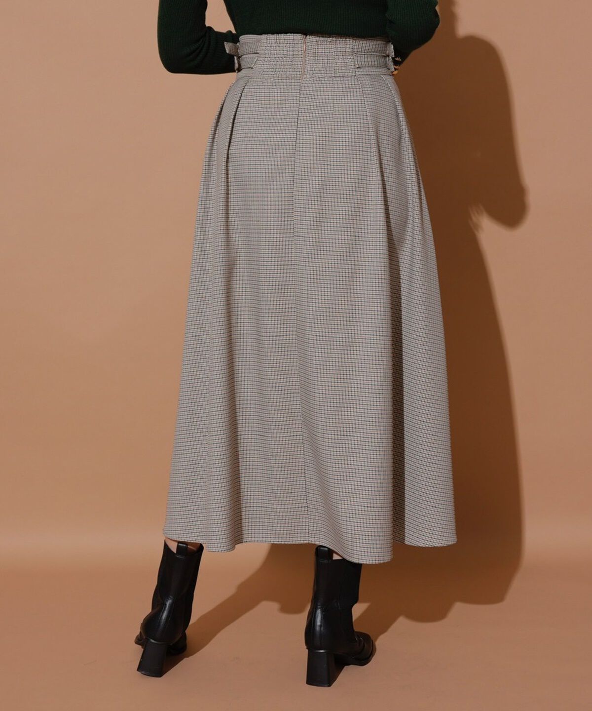 REDYAZEL「ダブルベルトレイヤードスカート」|フレア|