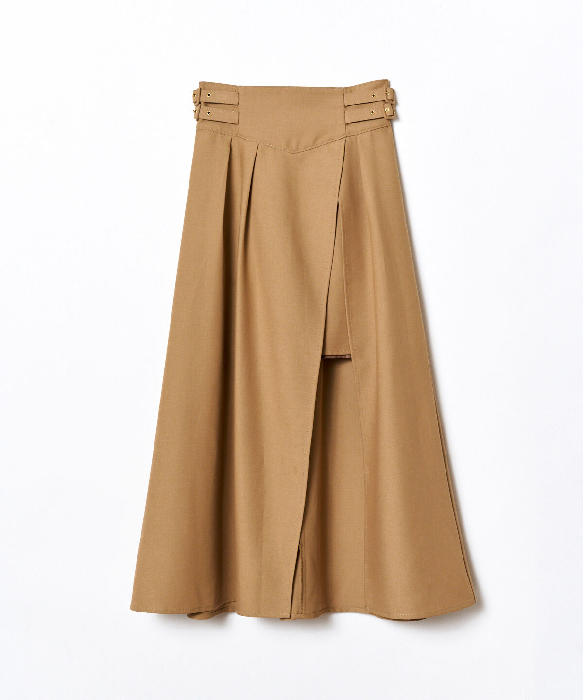 REDYAZEL「ダブルベルトレイヤードスカート」|フレア|