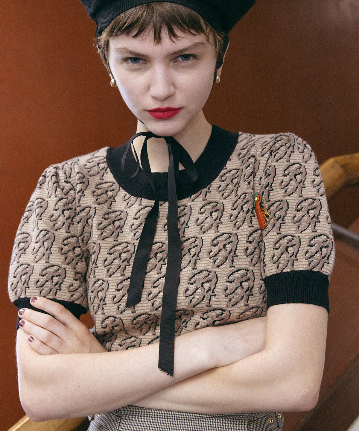 REDYAZEL「モノグラムジャガードニット」|ニット・セーター|ﾀﾞｰｸﾌﾞﾗｳﾝ