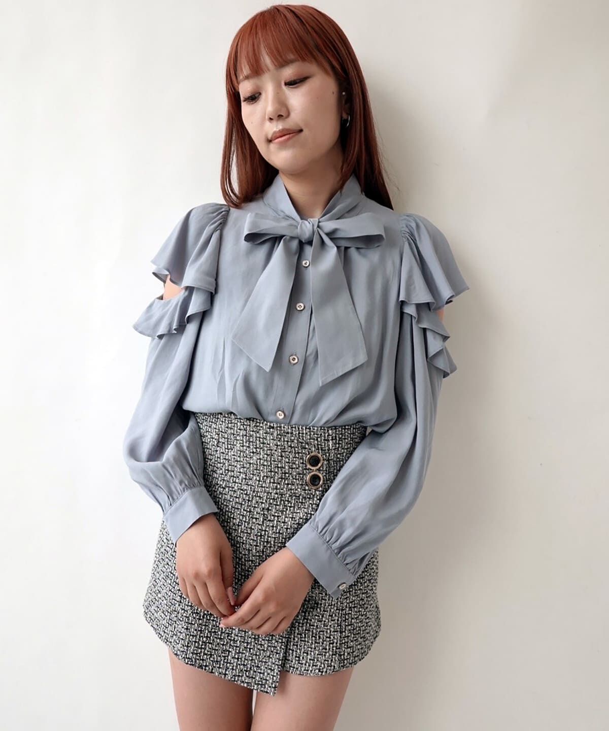 REDYAZEL「肩あき長袖ブラウス」|シャツ・ブラウス|