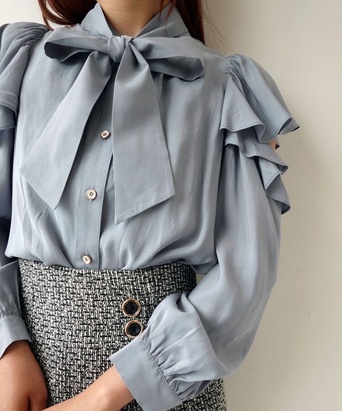 REDYAZEL「肩あき長袖ブラウス」|シャツ・ブラウス|