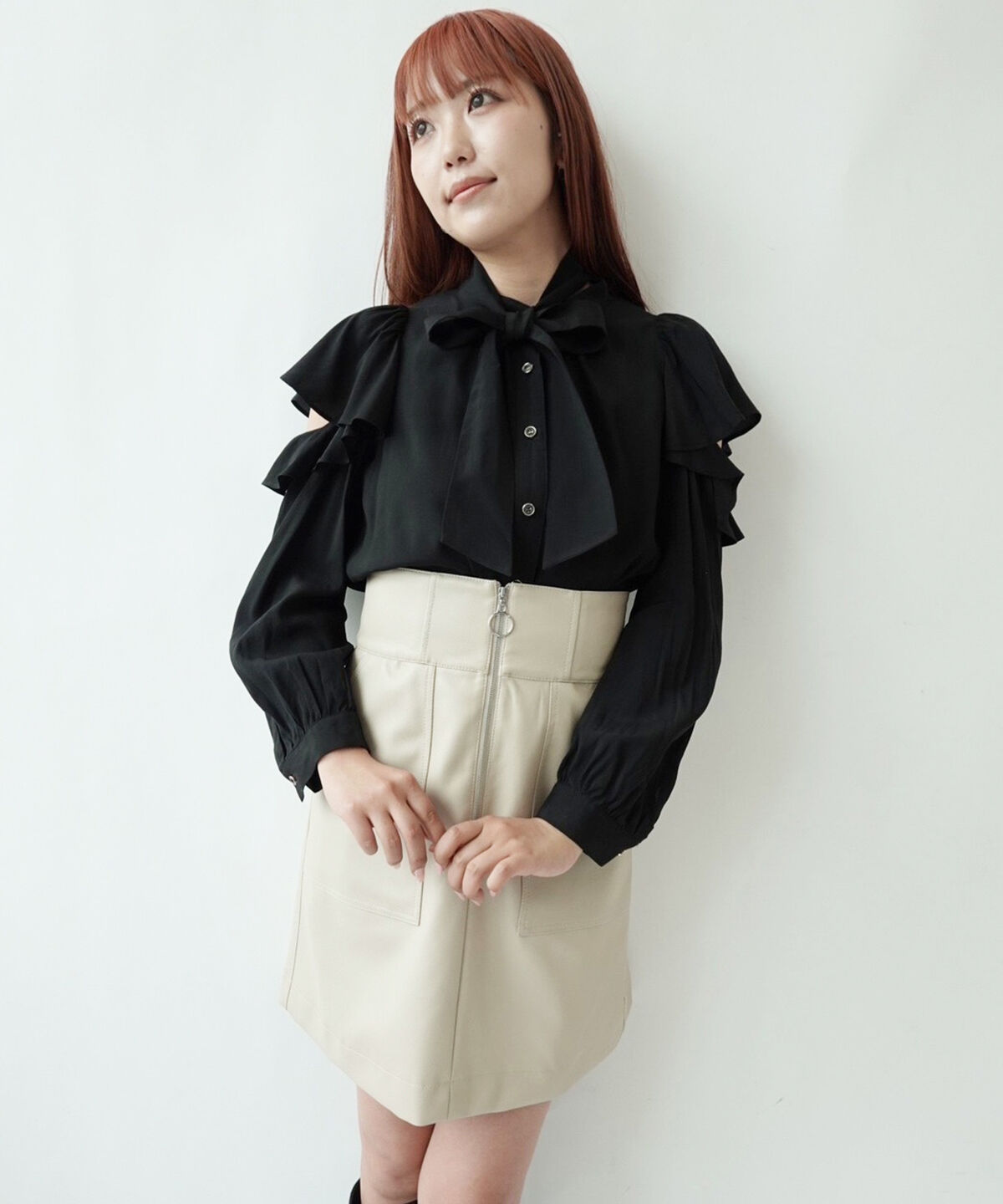 REDYAZEL「肩あき長袖ブラウス」|シャツ・ブラウス|