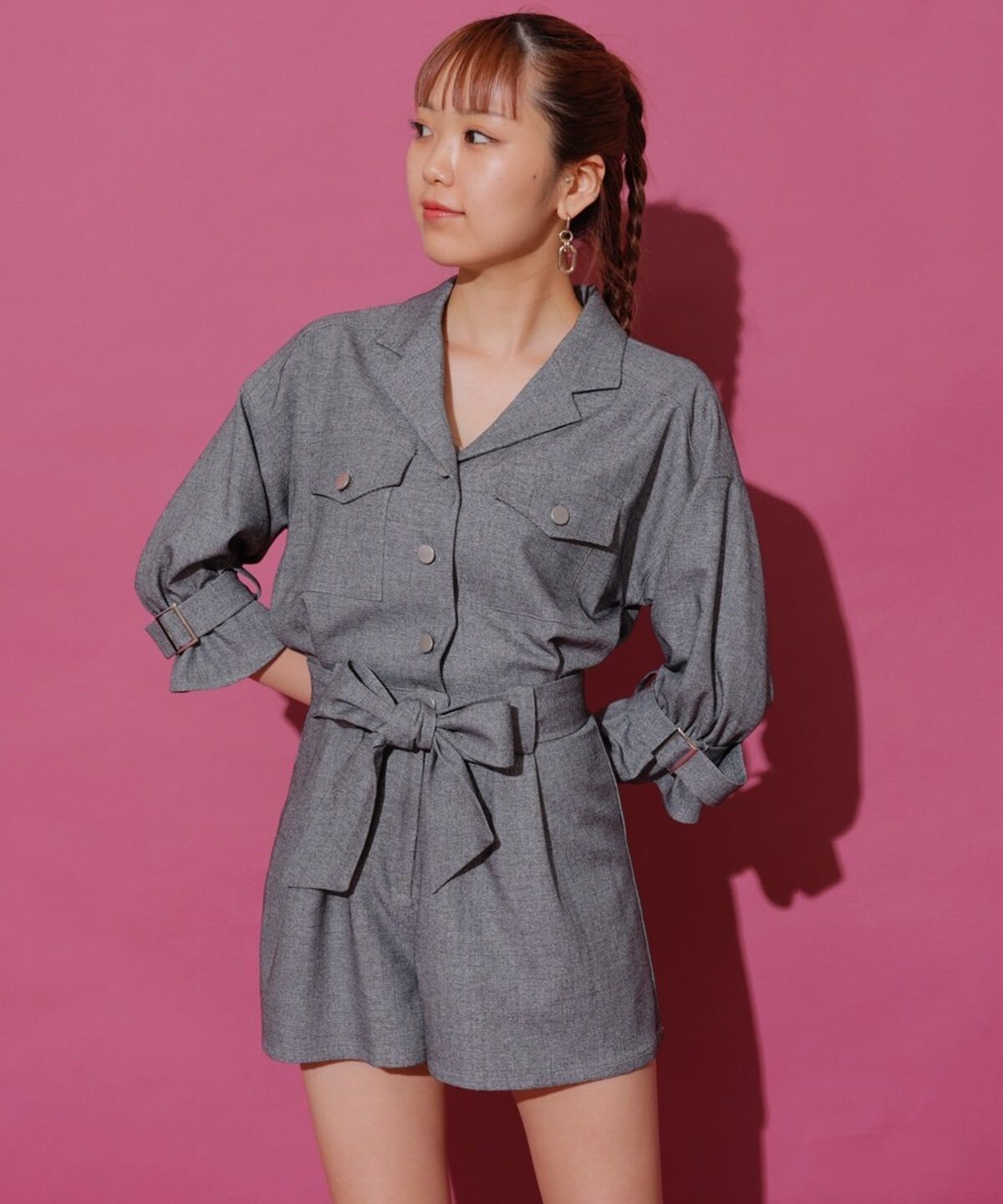 REDYAZEL「キャンディースリーブミニロンパース」|オールインワン|