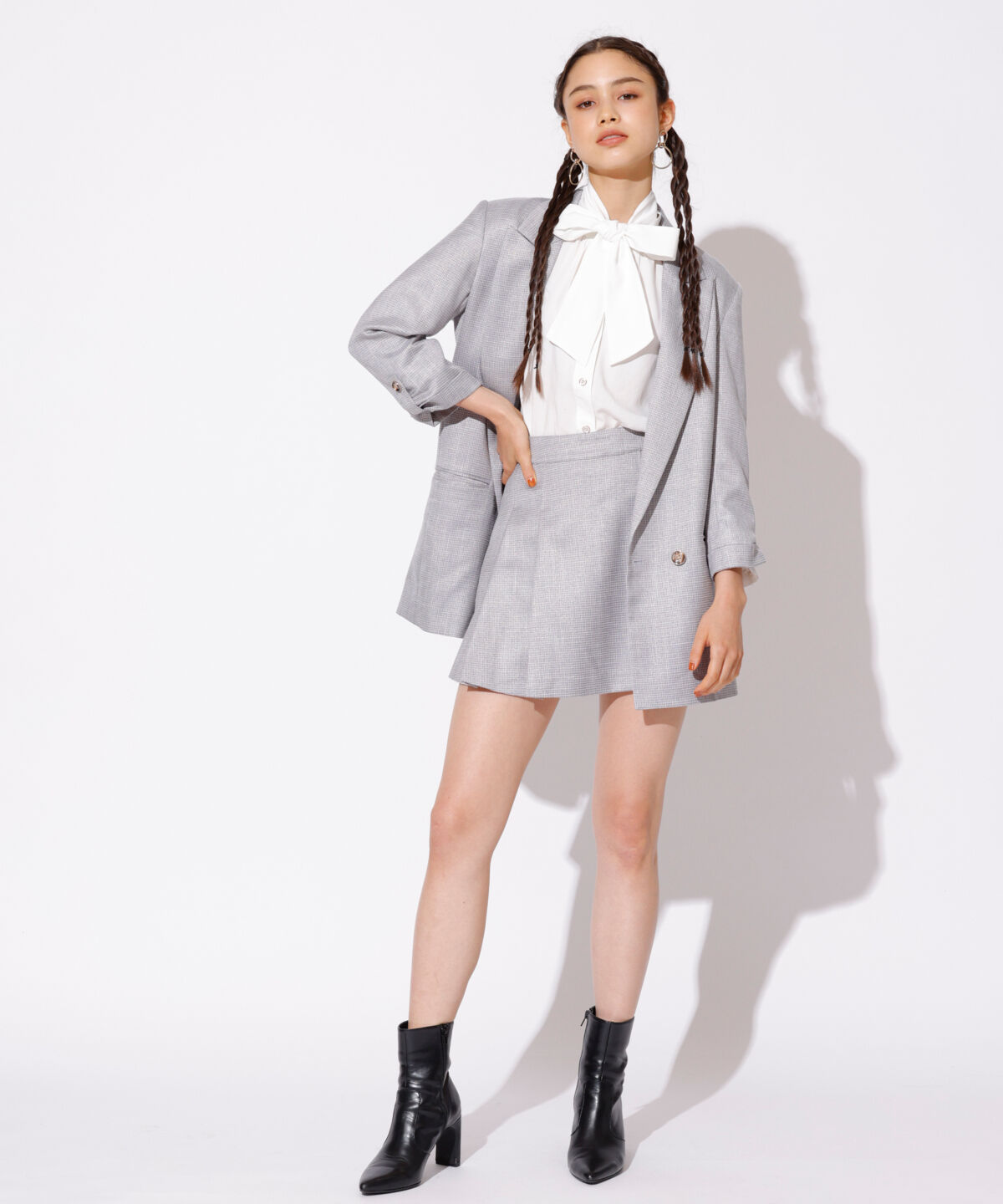 REDYAZEL「ラメツィードプリーツショートパンツ」|キュロット|