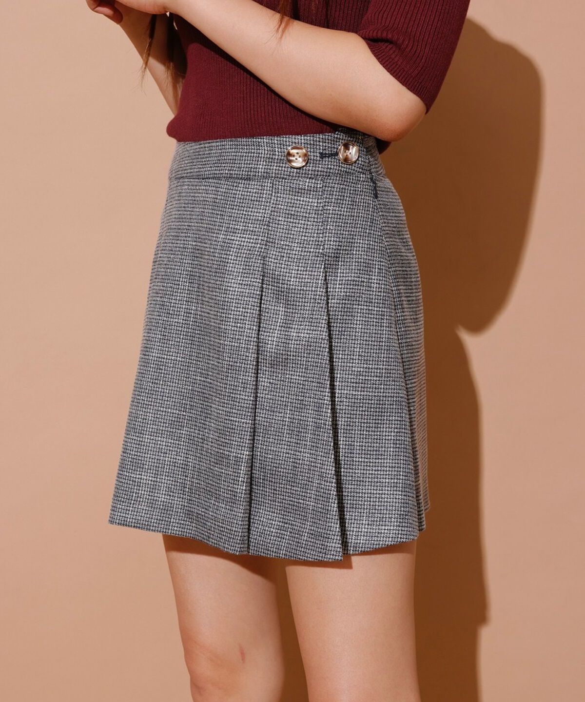 REDYAZEL「ラメツィードプリーツショートパンツ」|キュロット|