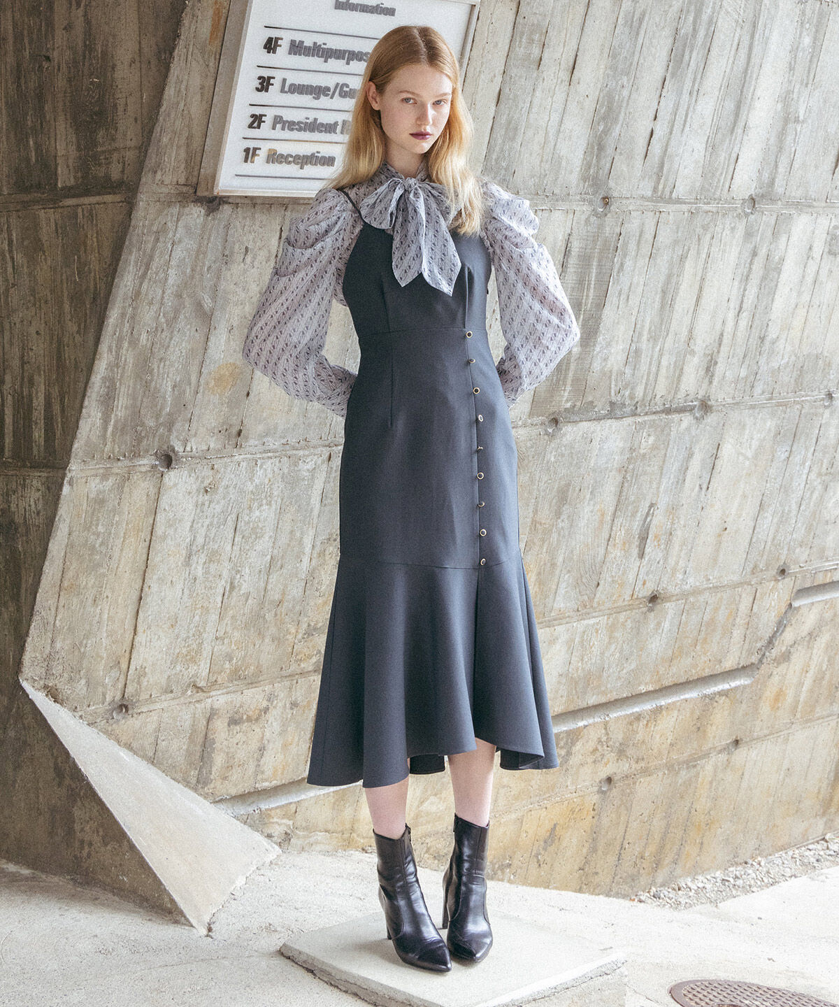 REDYAZEL「マーメイドキャミワンピース」|ワンピース|ネイビー